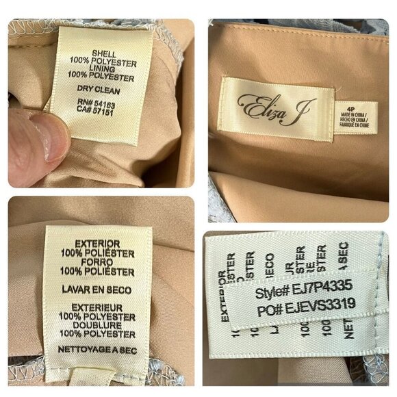 Eliza J Light Blue Floral Lace Short Sleeve Mini Dress Petite 4 - Picture 11 of 12